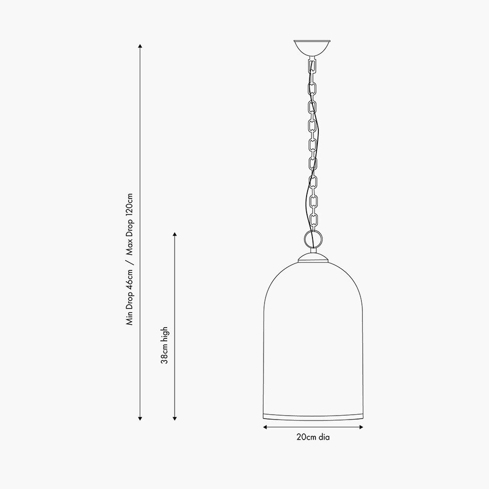 Cloche Clear Glass and Antique Brass Pendant